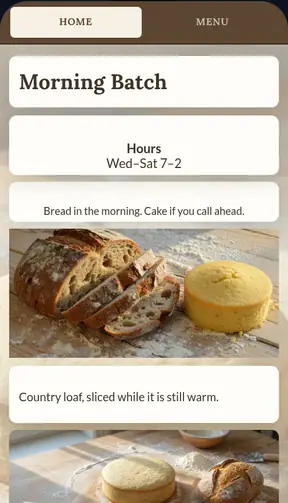 The Morning Batch template on a phone