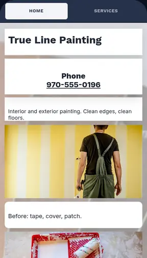 The True Line Painting template on a phone